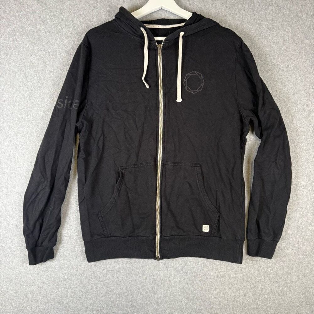 Marine Layer Mens Medium Full Zip Front Hoodie Black Drawstring Hood Pockets